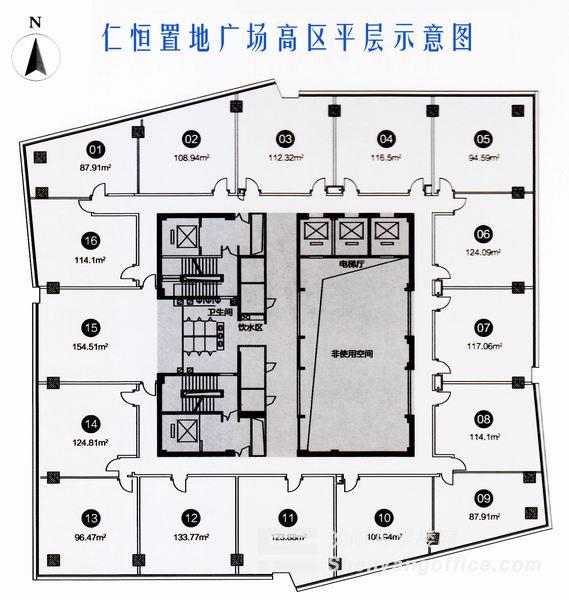 仁恒置地中高區(qū)平層圖